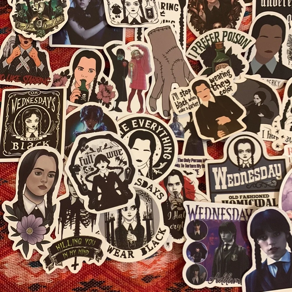 Set of 45 Wednesday Adams Stickers